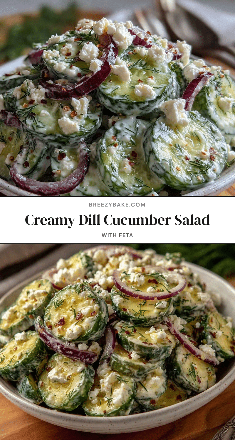 creamy dill cucumber salad with feta recipe