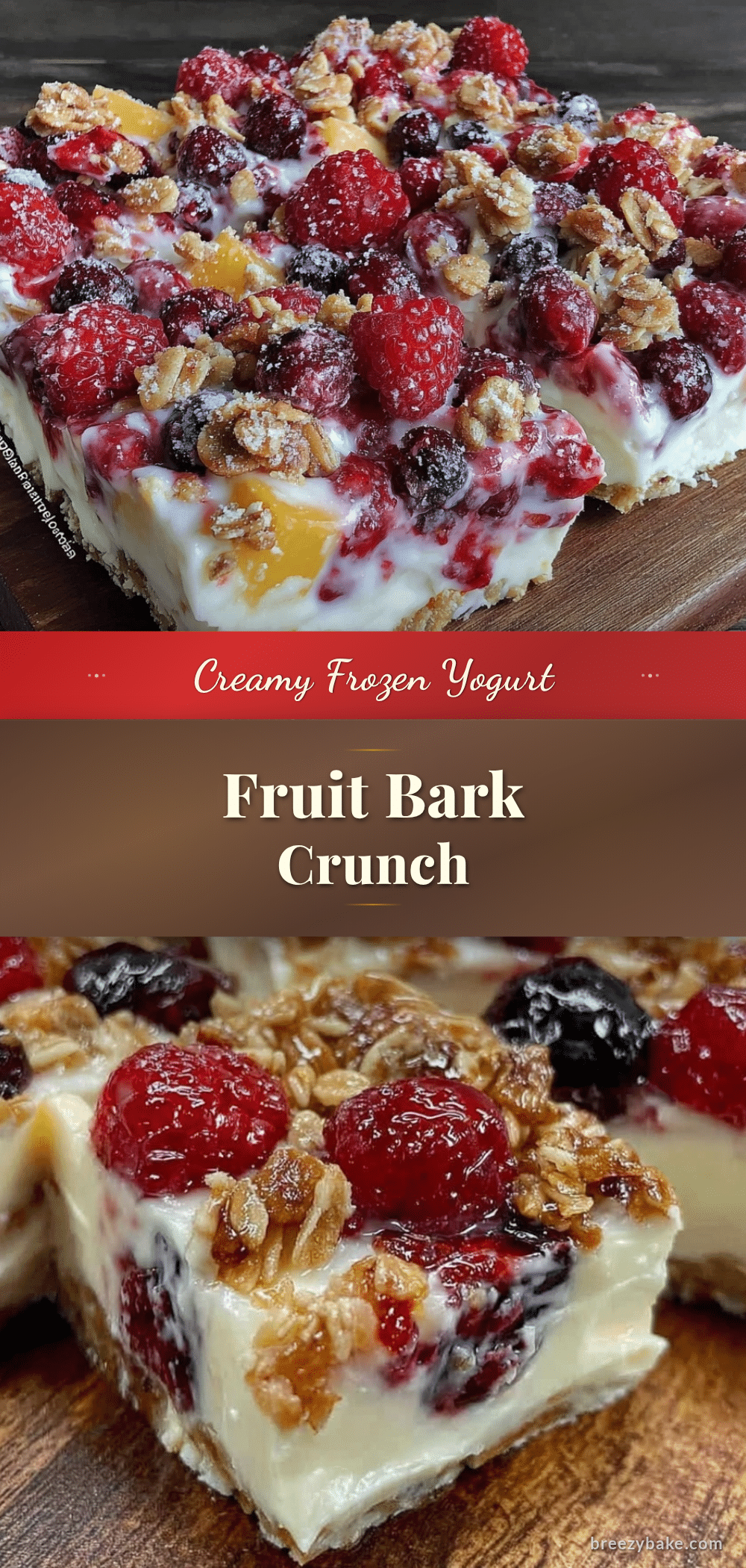 creamy frozen yogurt fruit bark recipe