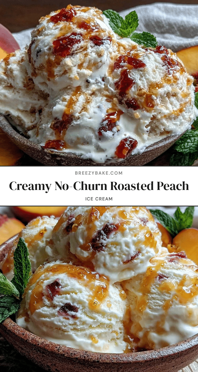 creamy no-churn roasted peach ice cream recipe