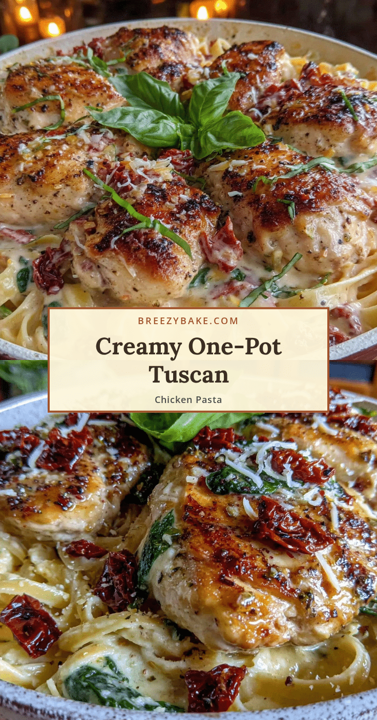 creamy one-pot Tuscan chicken pasta recipe