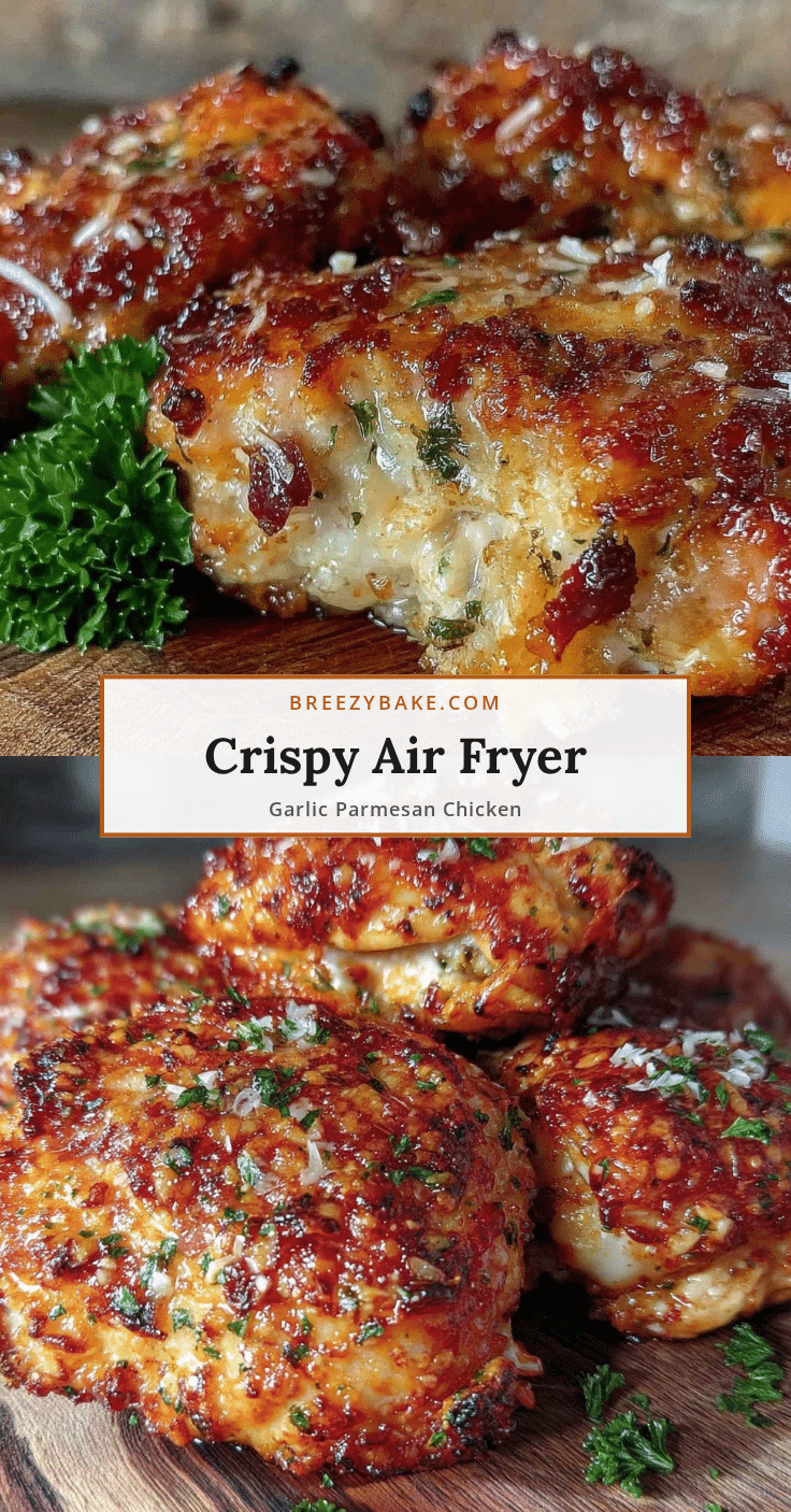 crispy garlic parmesan chicken thighs air fryer recipe