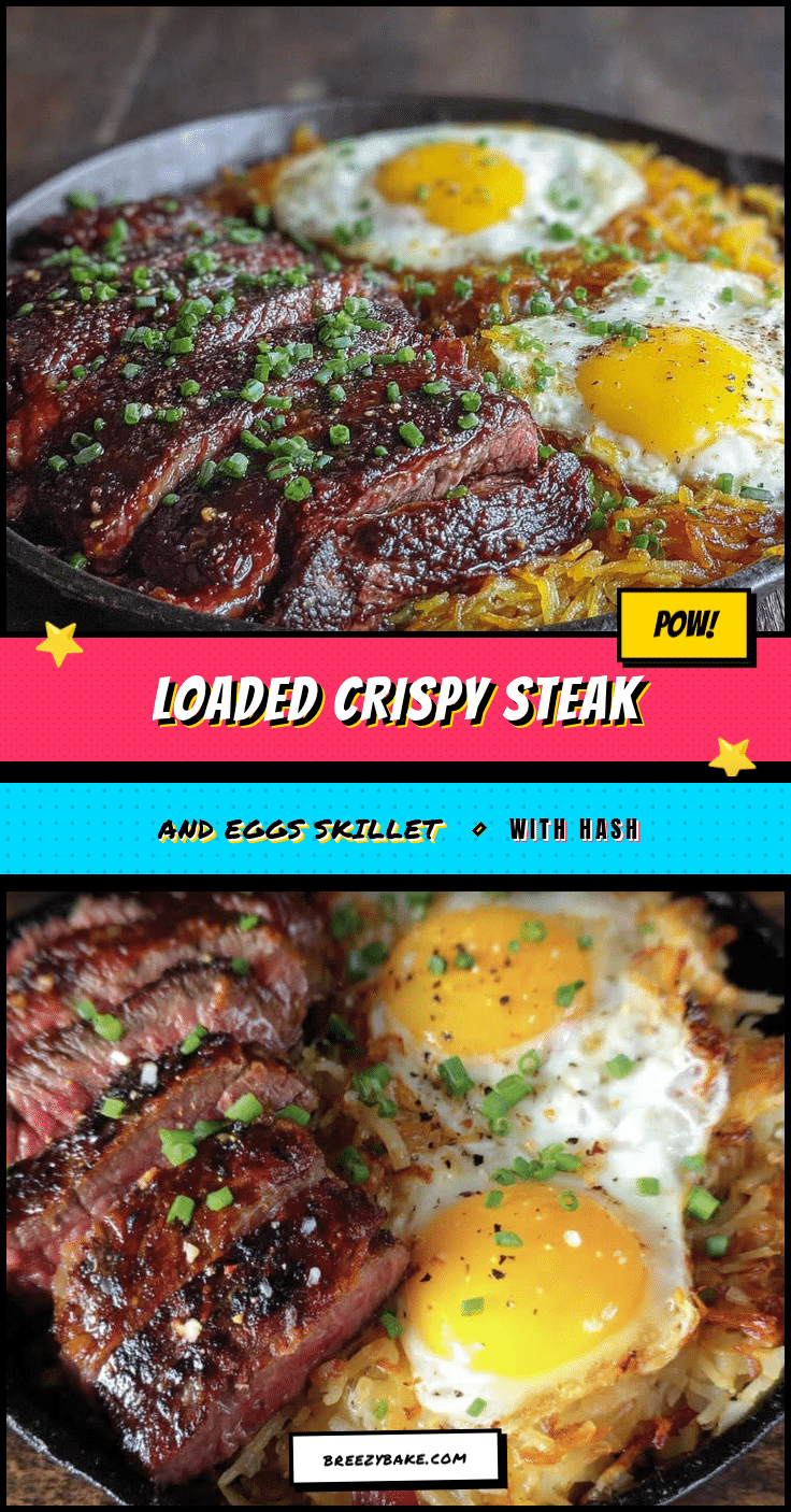 crispy loaded steak and eggs skillet recipe