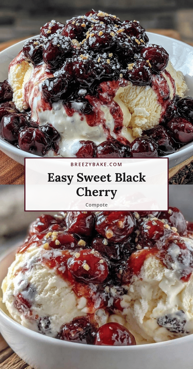 easy sweet black cherry compote recipe