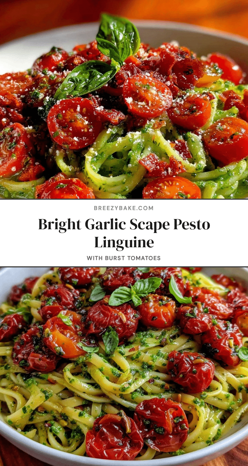 fresh garlic scape pesto linguine recipe