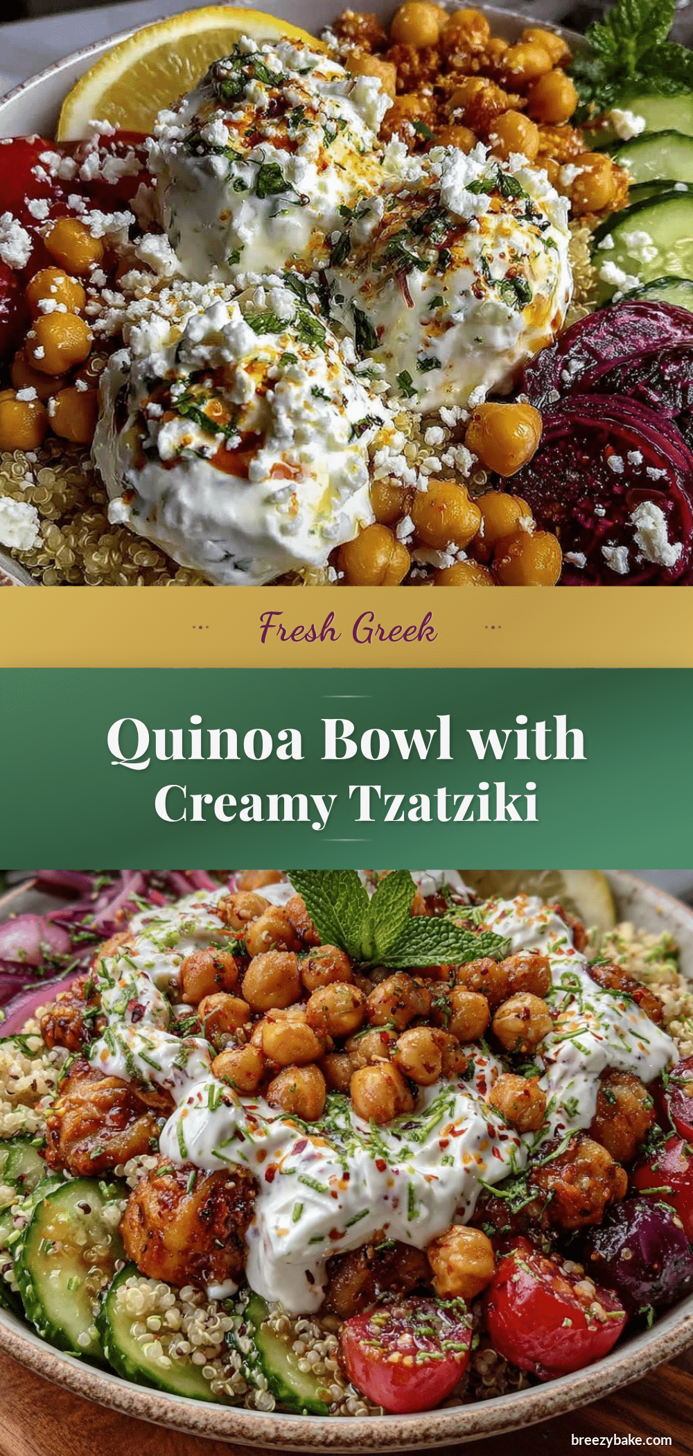 fresh greek quinoa bowl recipe