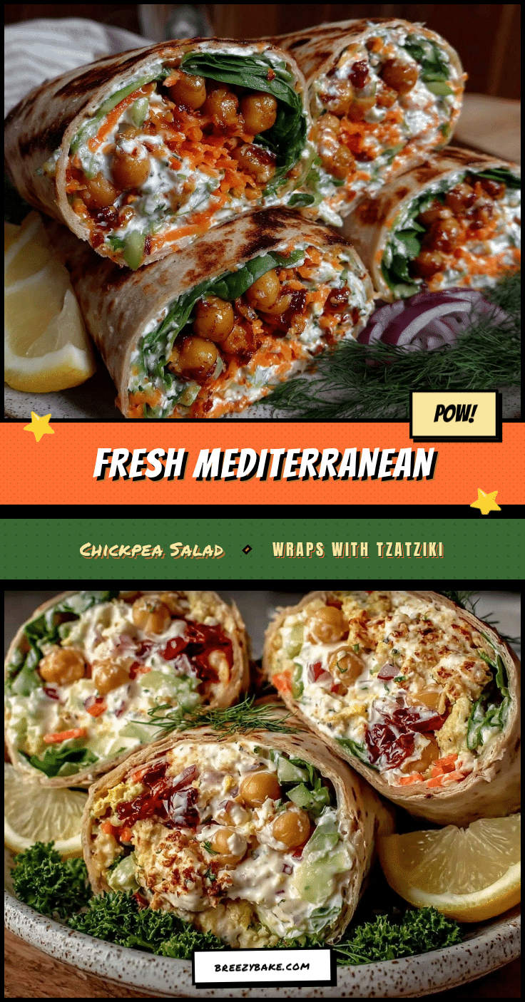 Mediterranean chickpea salad wraps recipe