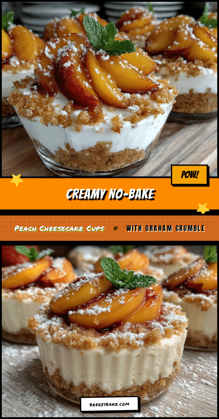 no-bake peach cheesecake cups recipe