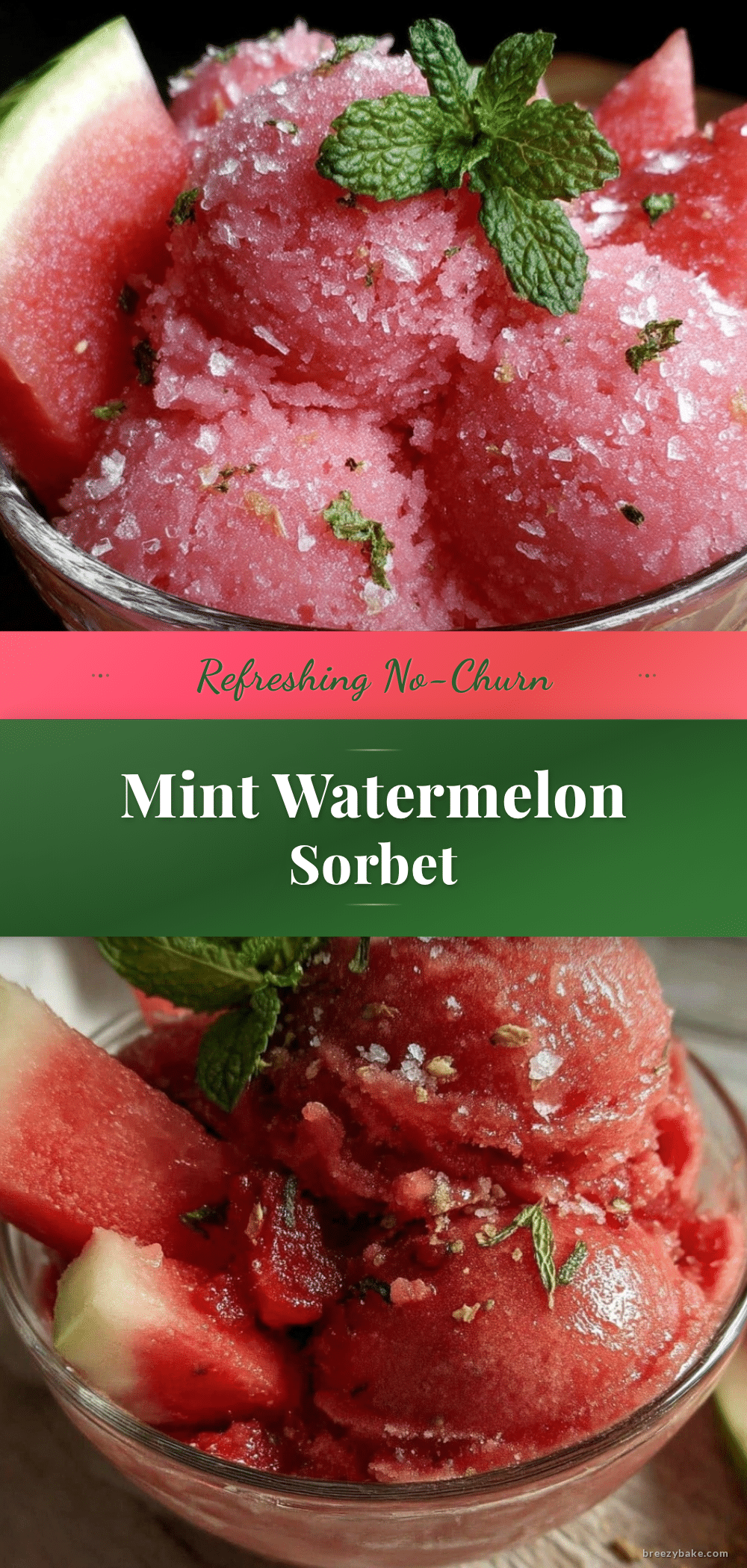 no-churn mint watermelon sorbet recipe