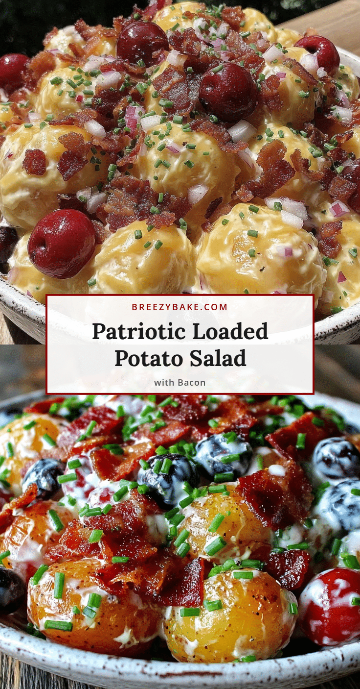 red white blue loaded potato salad with bacon recipe