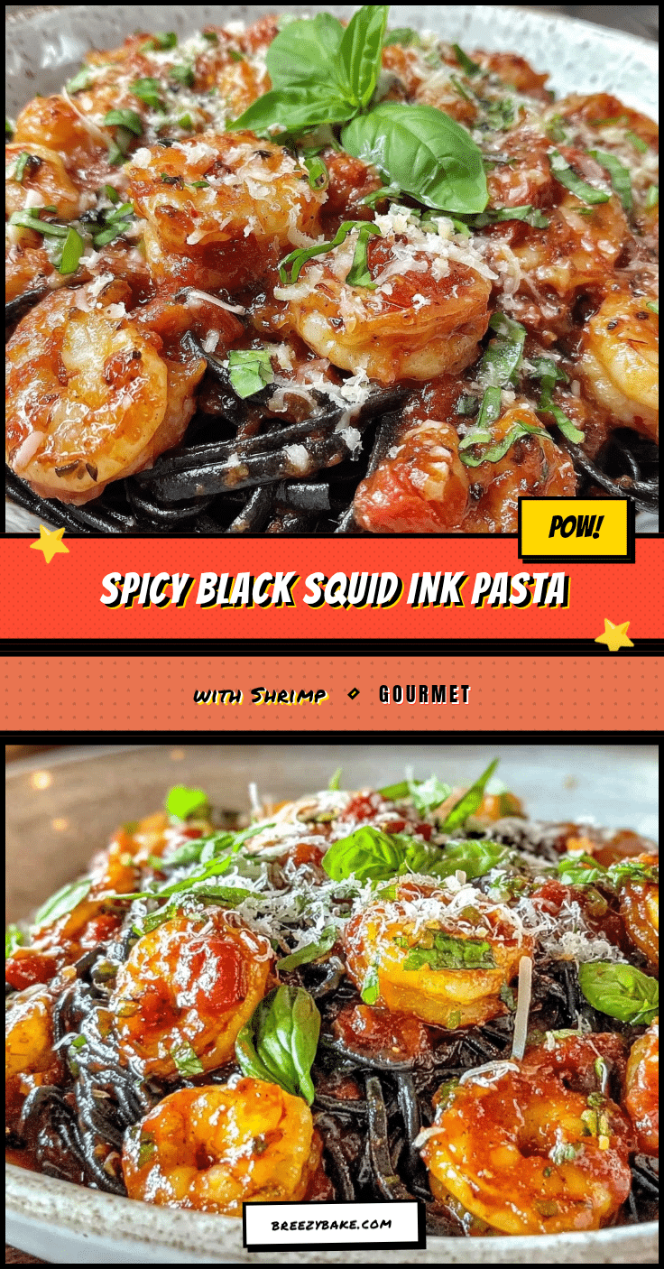 black squid ink pasta with shrimp recipe