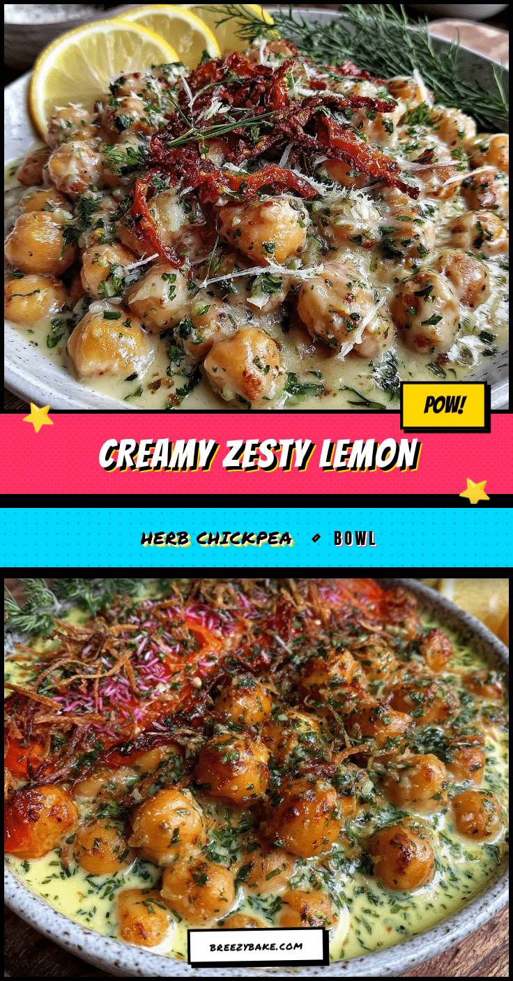 creamy lemon herb chickpea bowl recipe
