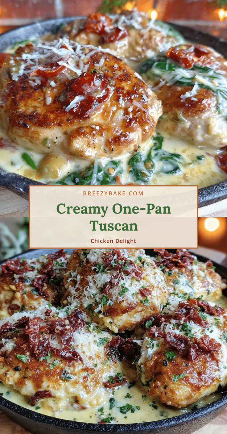 Creamy One-Pan Tuscan Chicken Delight recipe