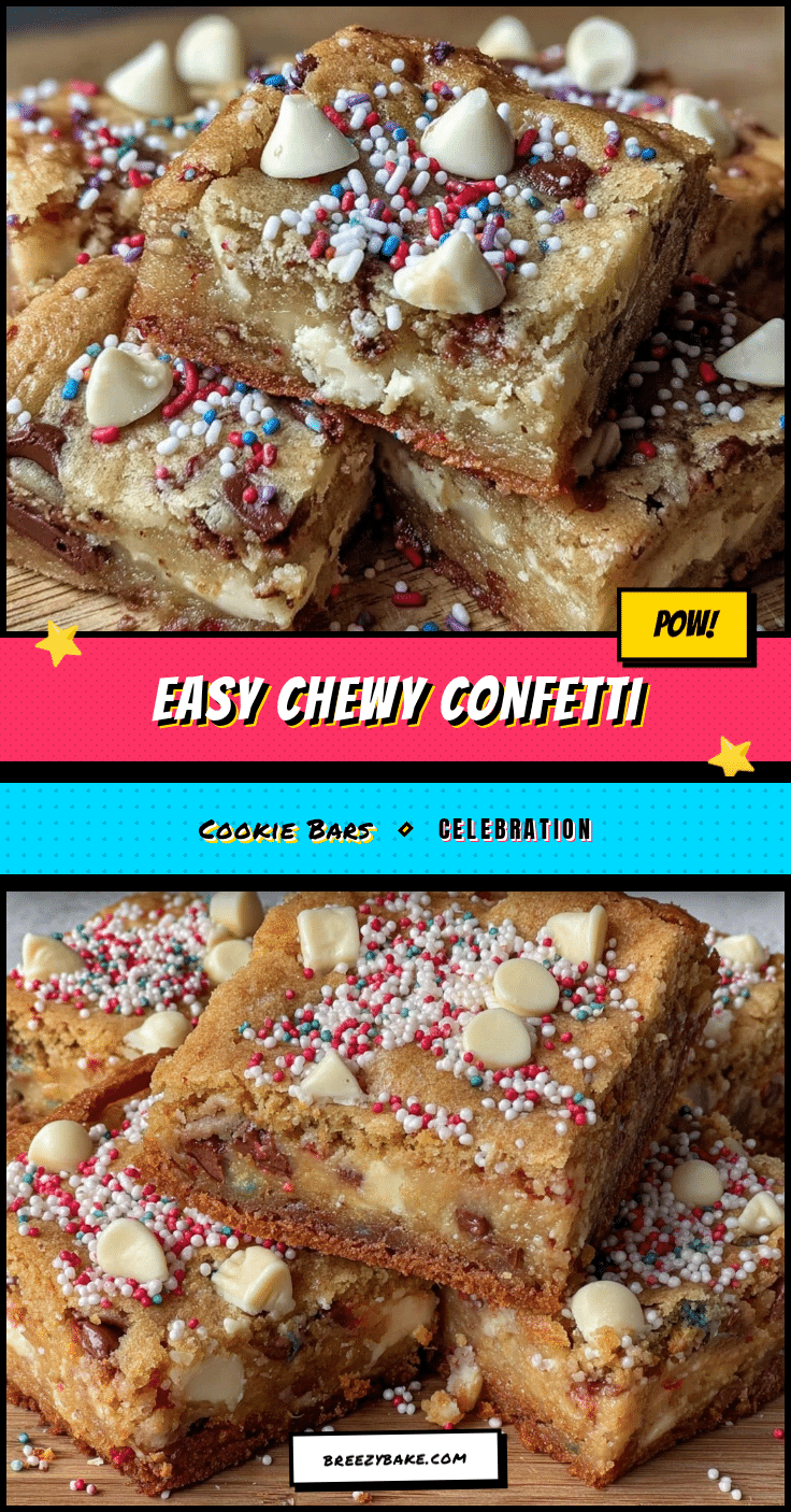 easy chewy confetti cookie bars recipe