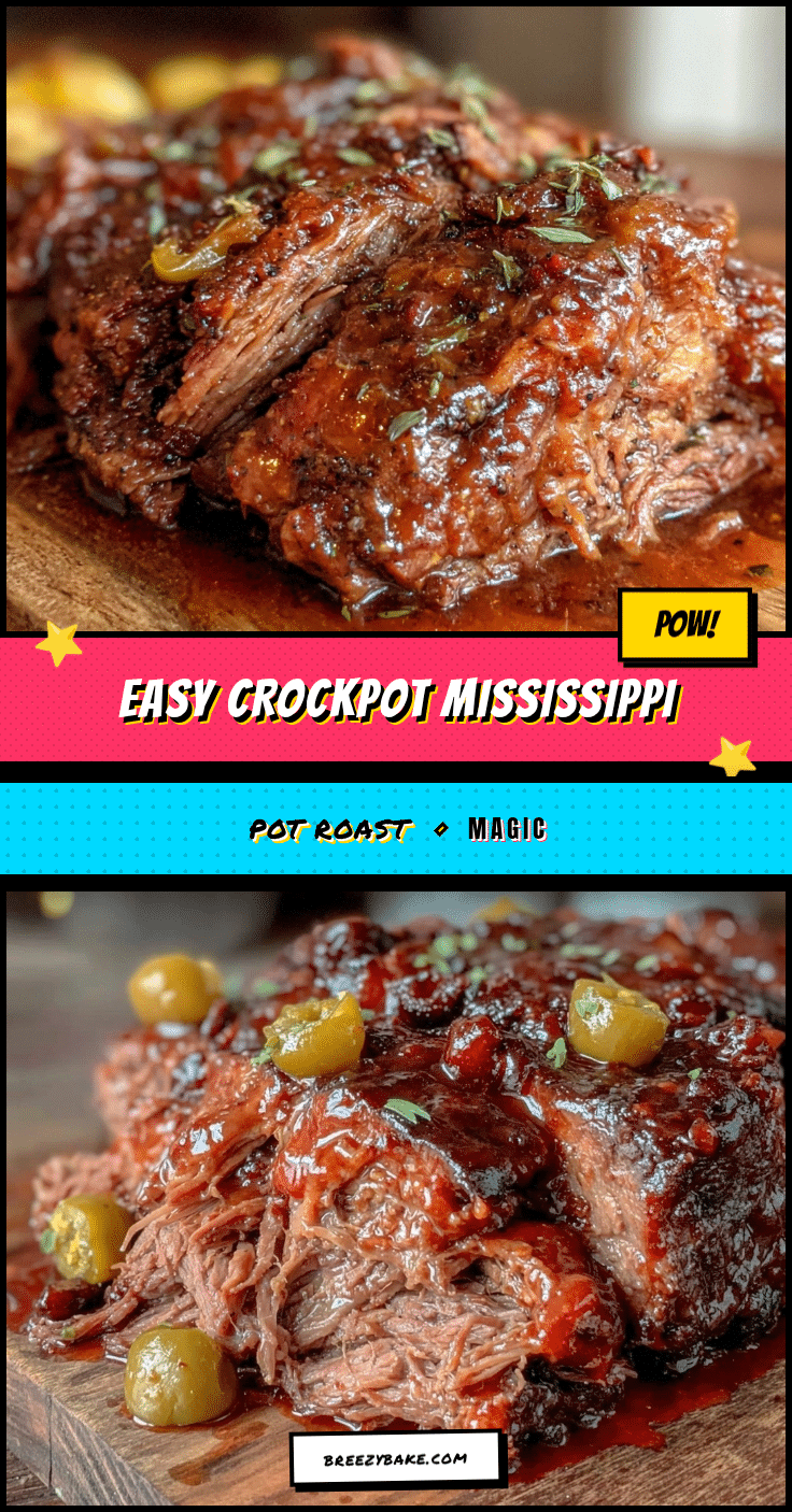 easy crockpot Mississippi pot roast recipe