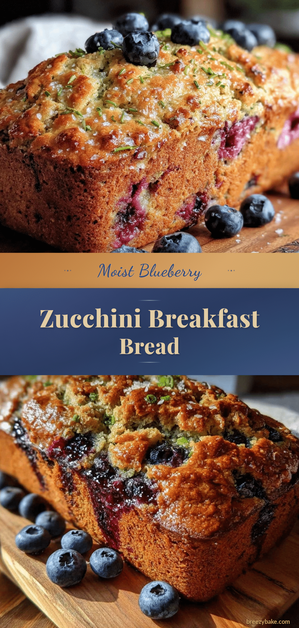 healthy blueberry zucchini breakfast bread recipe