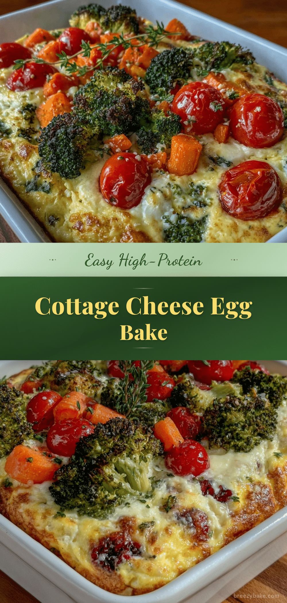 high-protein cottage cheese egg bake recipe