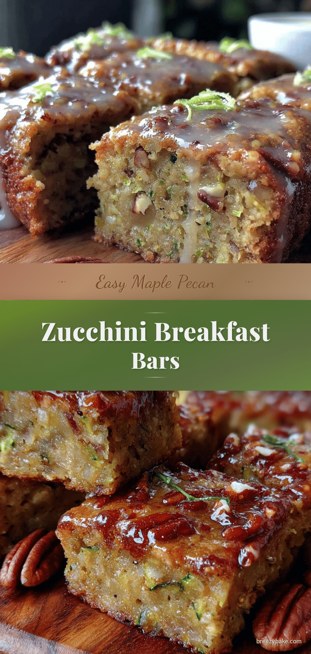 maple pecan zucchini breakfast bars recipe