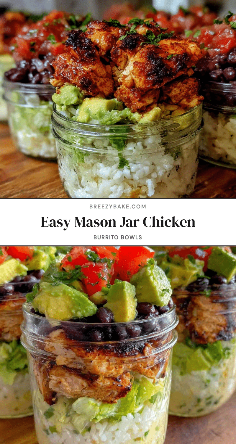 mason jar chicken burrito bowls recipe