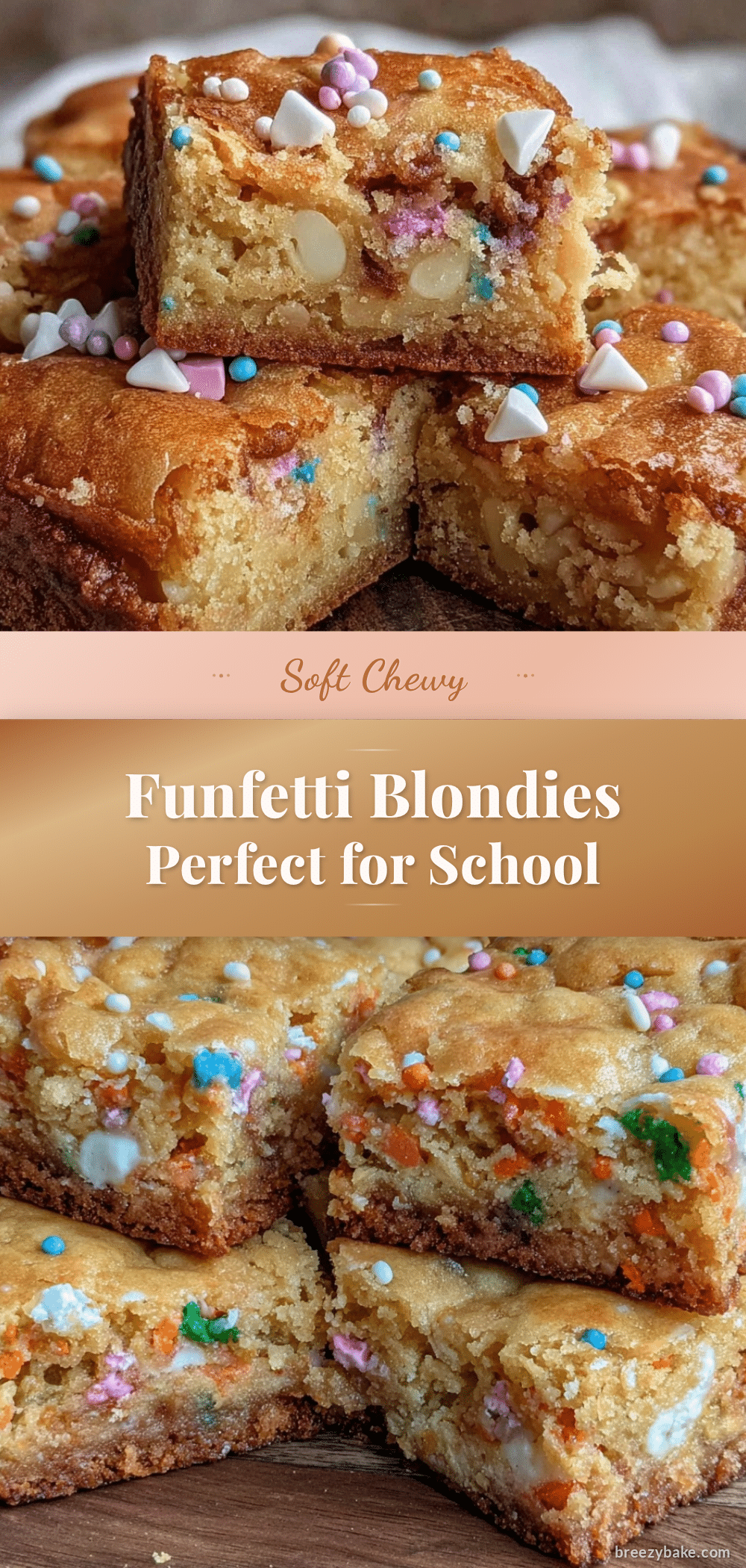 soft and chewy funfetti blondies recipe