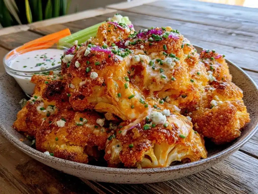 baked buffalo cauliflower bites - featured image