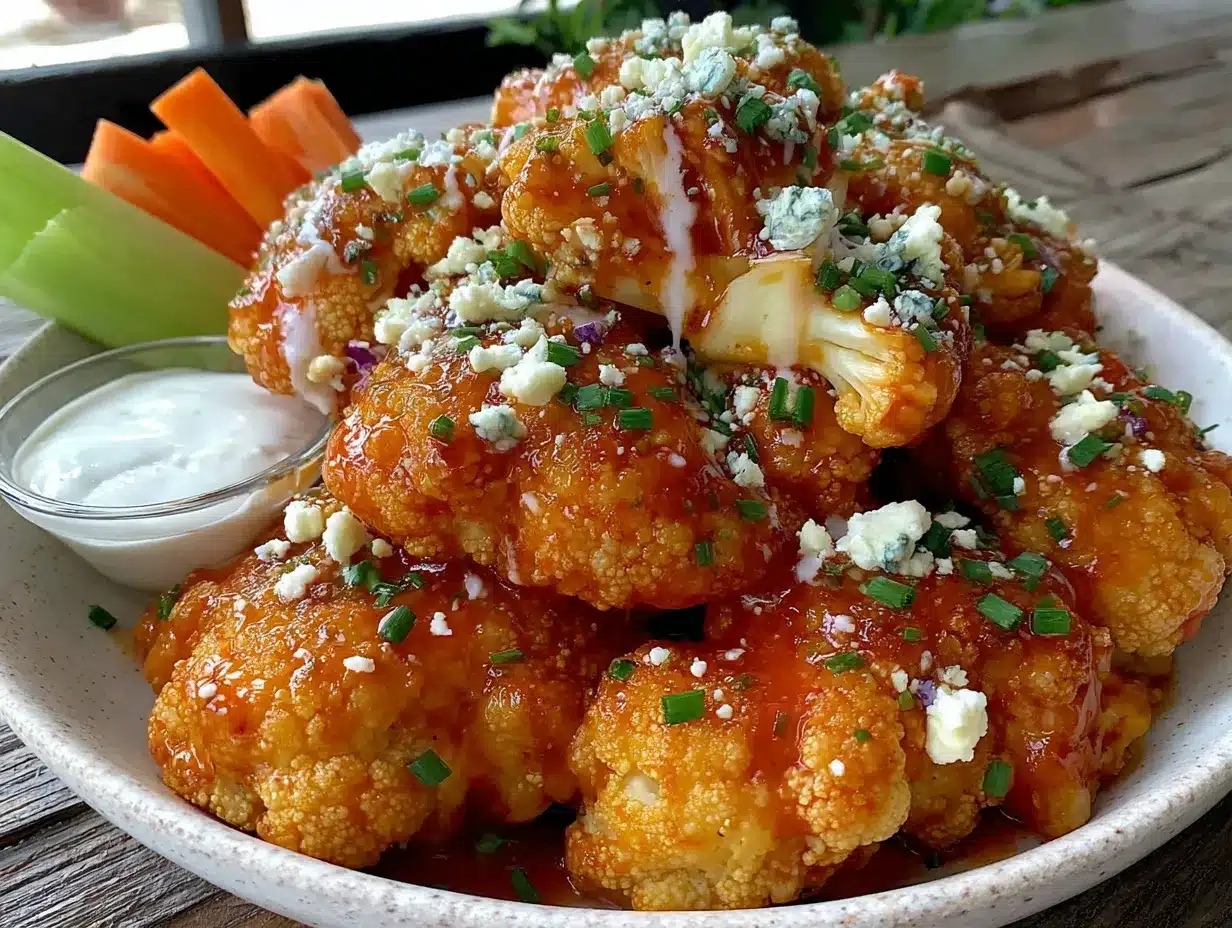 baked buffalo cauliflower bites preparation steps