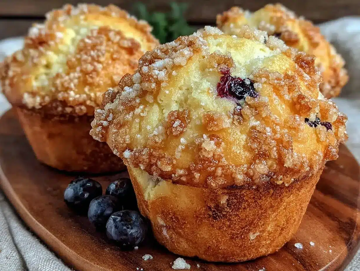 Bakery-Style Blueberry Muffins with Streusel preparation steps