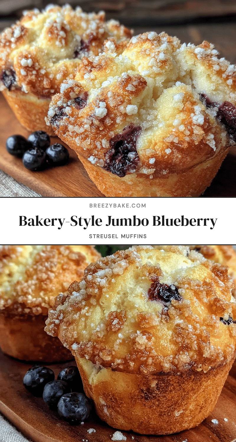 Bakery-Style Blueberry Muffins with Streusel recipe