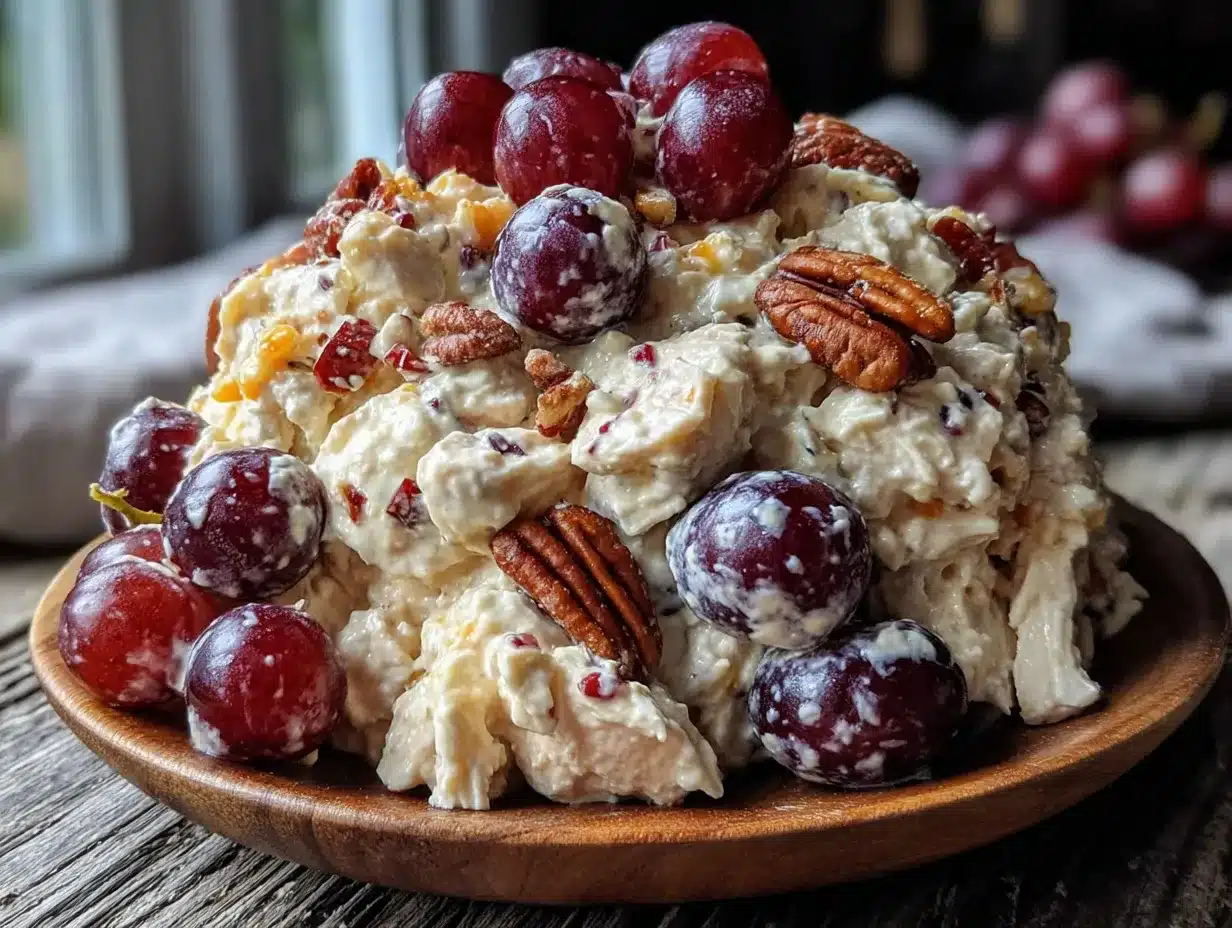 best easy 5-ingredient chicken salad with grapes and pecans preparation steps