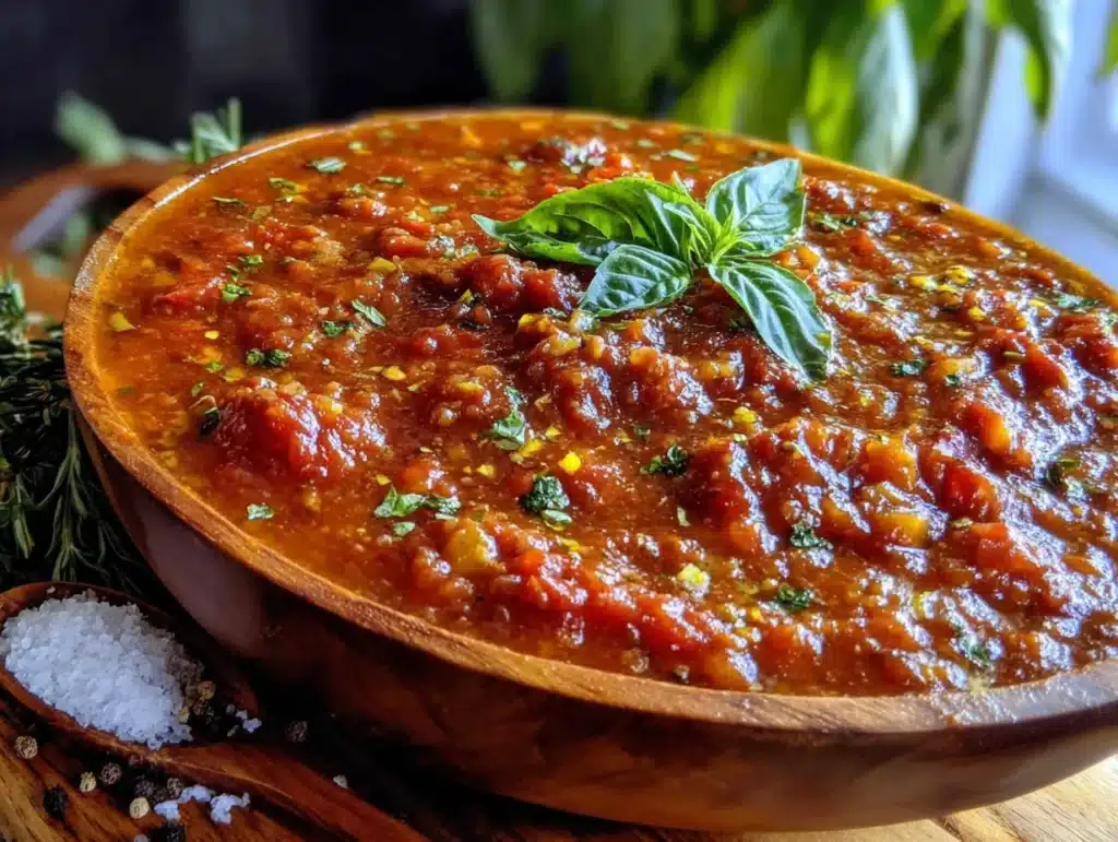 best homemade slow-roasted canning tomato sauce - featured image