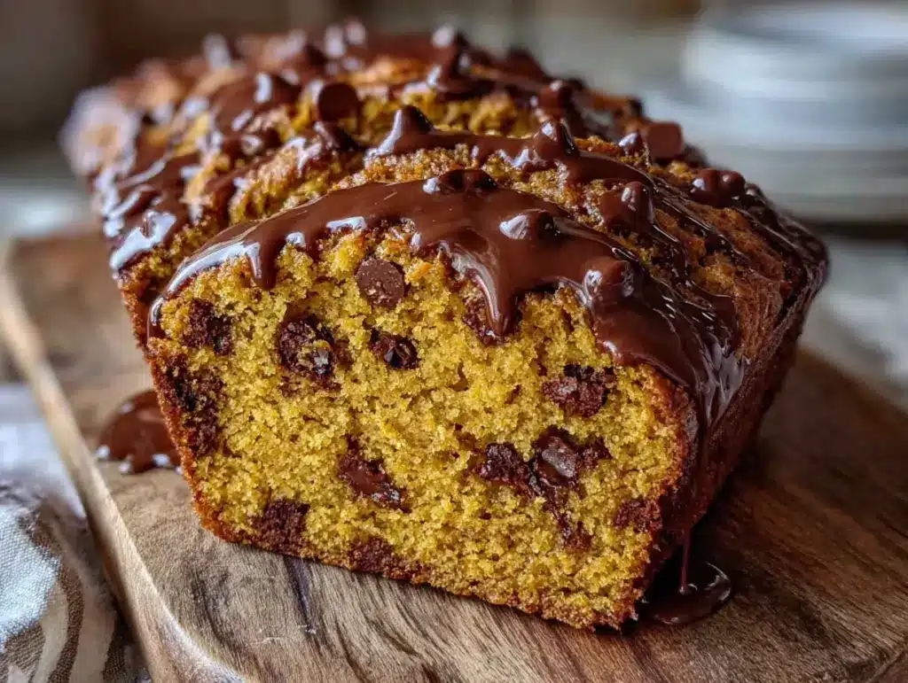 brown butter pumpkin chocolate chip bread - featured image