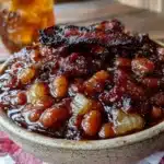 brown sugar bourbon baked beans - featured image