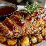 brown sugar bourbon glazed turkey breast - featured image