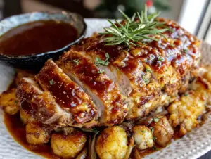 brown sugar bourbon glazed turkey breast - featured image