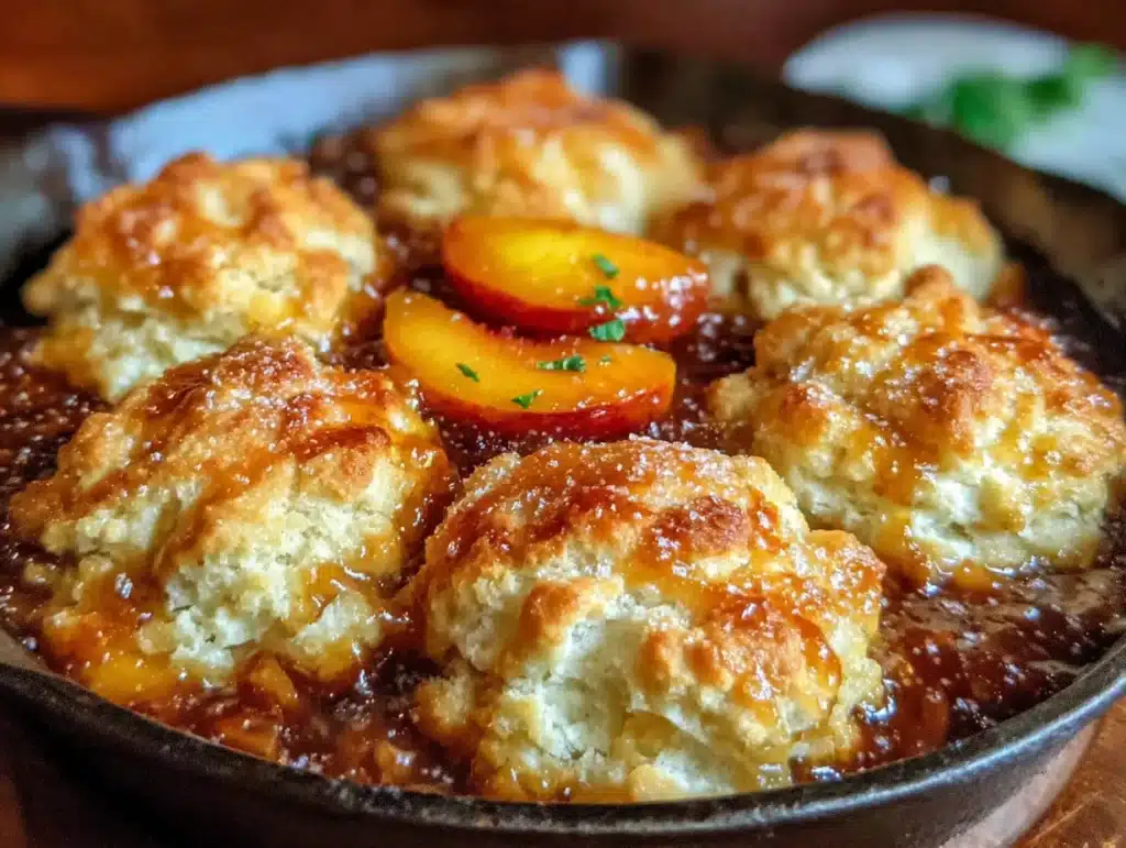 brown sugar peach cobbler - featured image