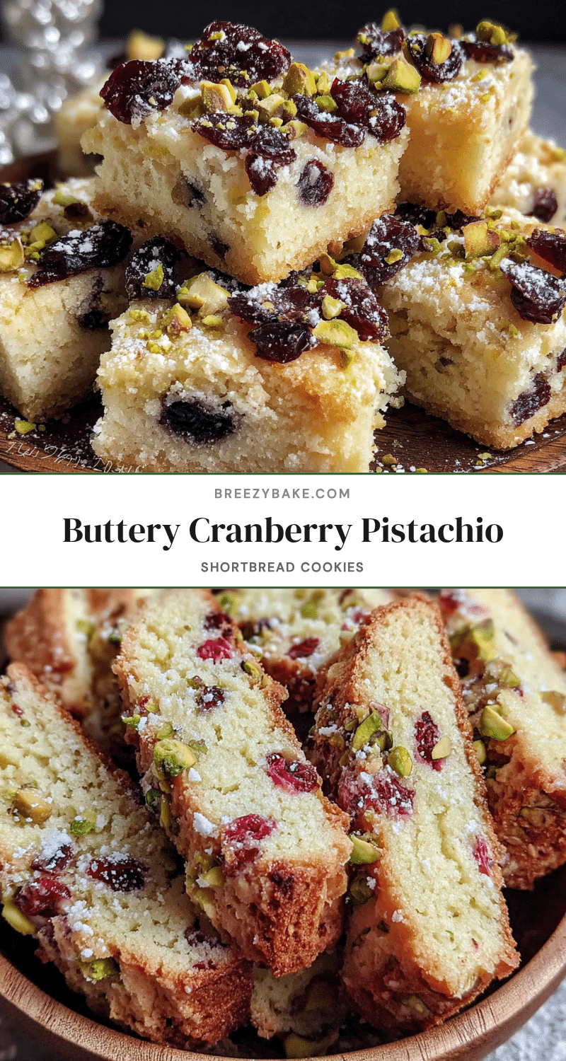 Buttery Cranberry Pistachio Shortbread Cookies recipe
