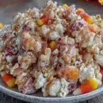 candy corn popcorn Halloween snack mix - featured image