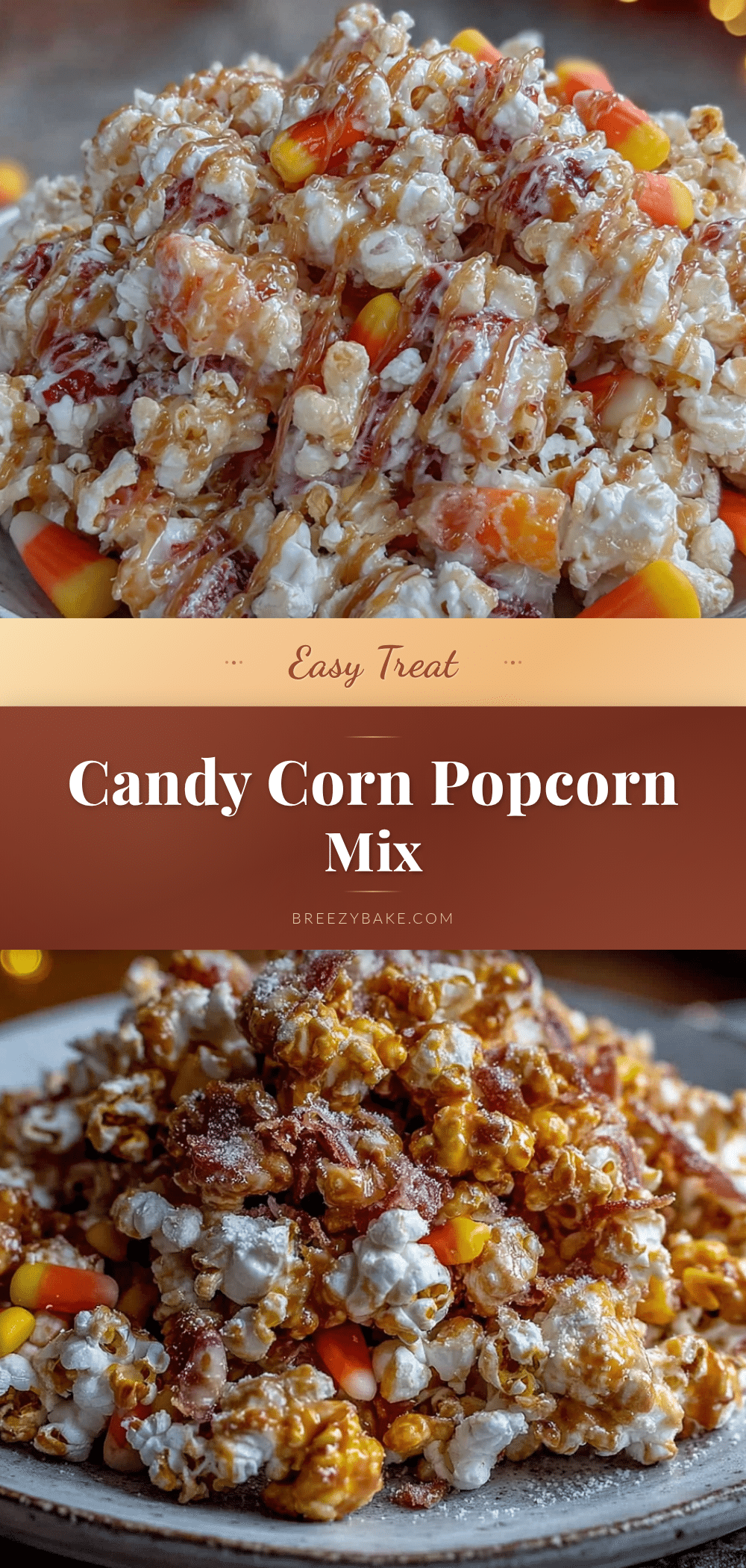 candy corn popcorn Halloween snack mix recipe