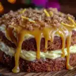 caramel apple spice layer cake - featured image
