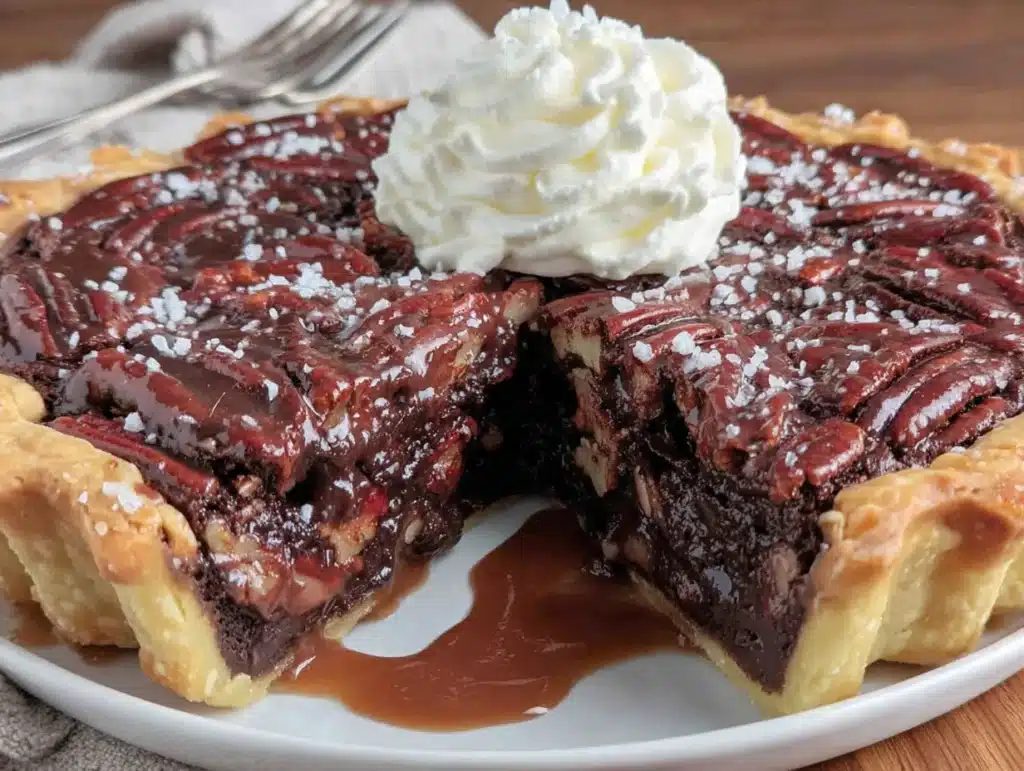 chocolate bourbon pecan pie - featured image