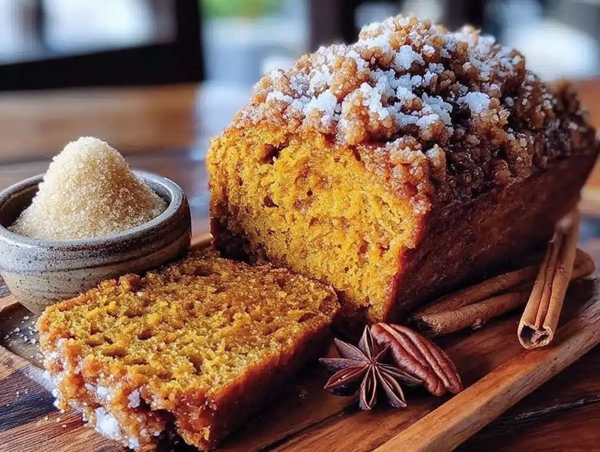 cinnamon streusel pumpkin bread preparation steps