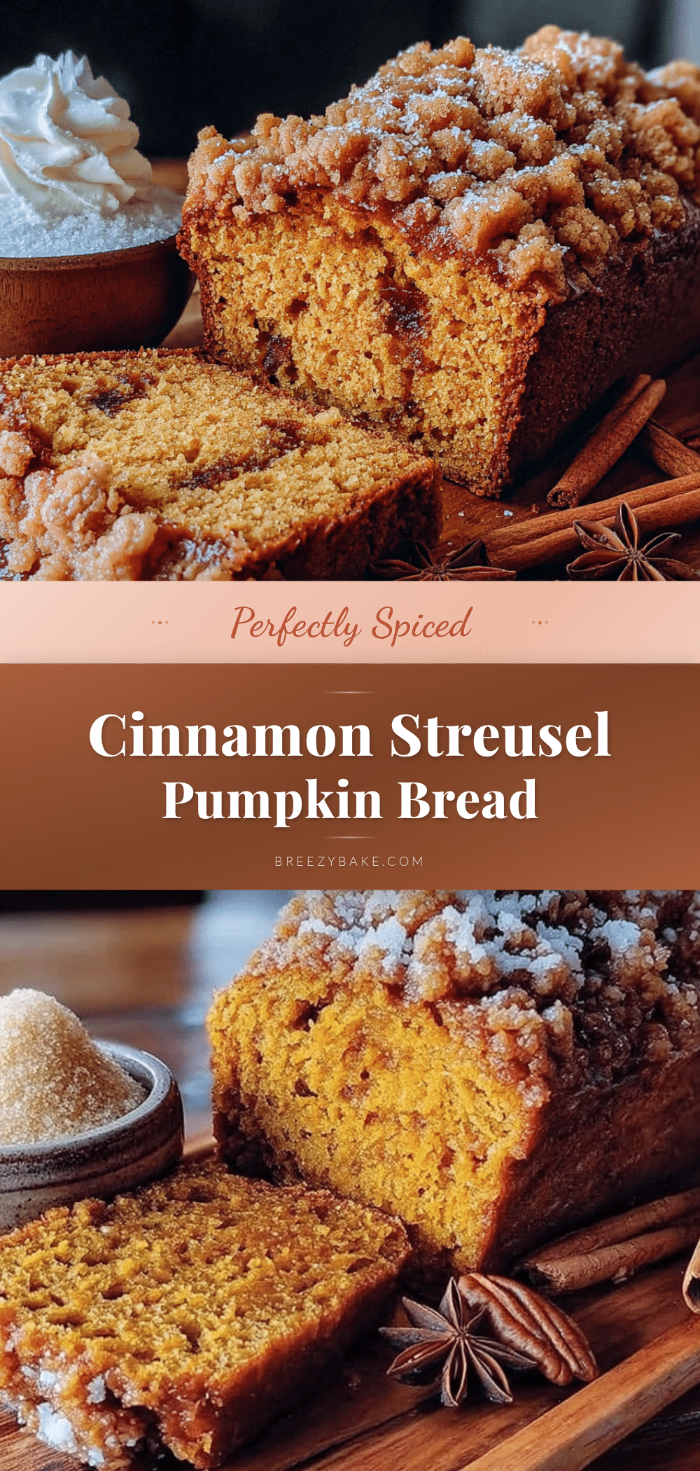cinnamon streusel pumpkin bread recipe