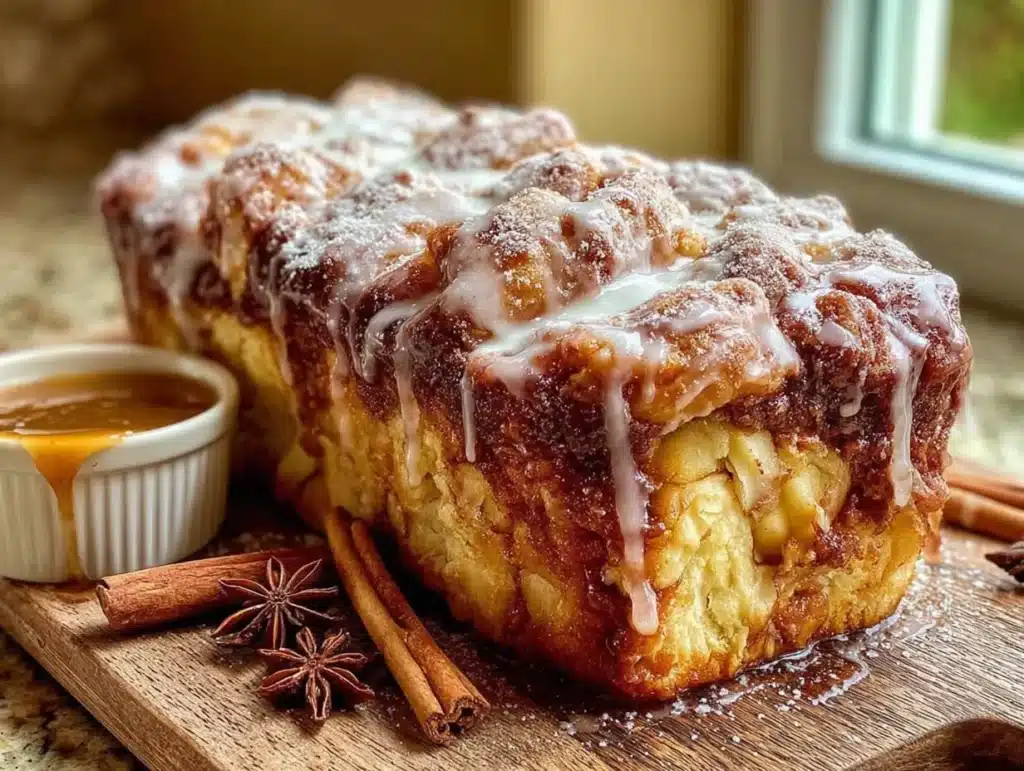 cinnamon sugar apple fritter bread - featured image