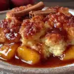 cozy peach cobbler - featured image