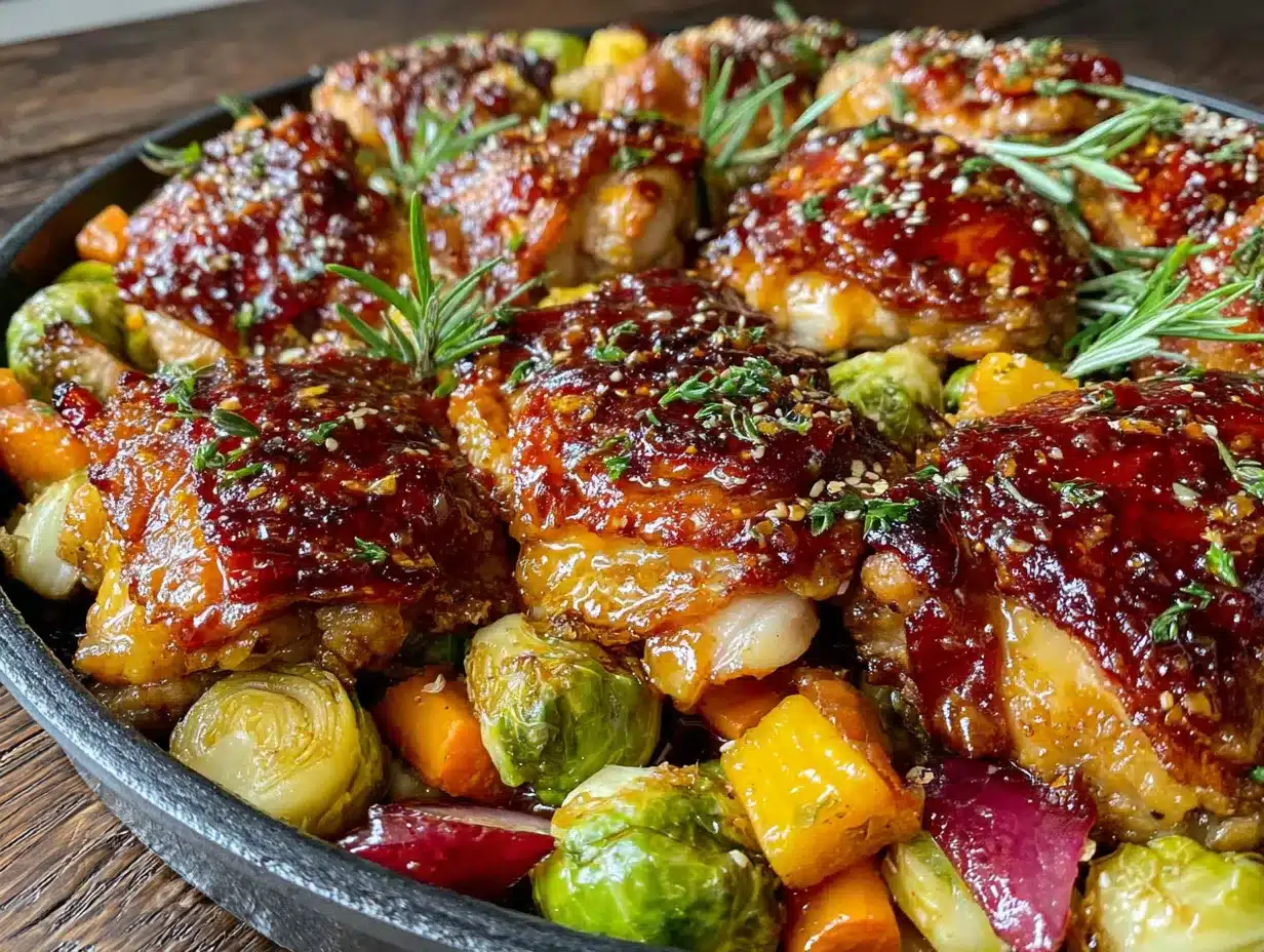 cozy sheet pan honey garlic chicken thighs preparation steps