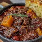 cozy slow cooker beef and butternut squash stew - featured image