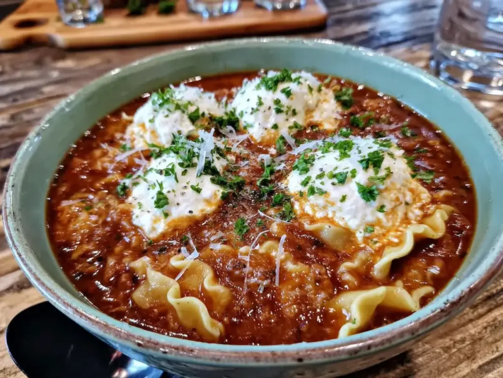 cozy slow cooker lasagna soup - featured image