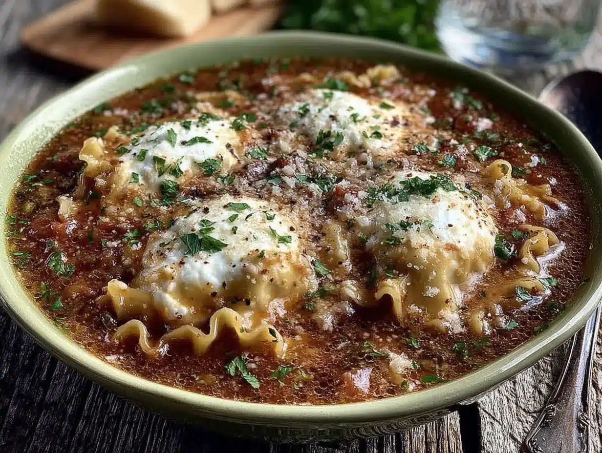 cozy slow cooker lasagna soup preparation steps