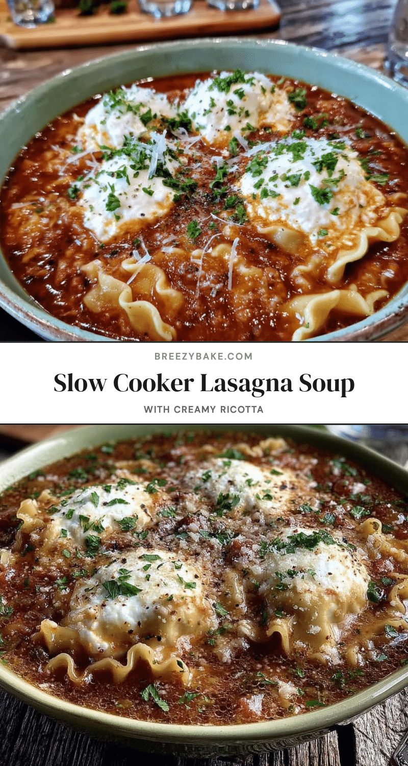 cozy slow cooker lasagna soup recipe
