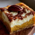 cream cheese stuffed pumpkin bars - featured image