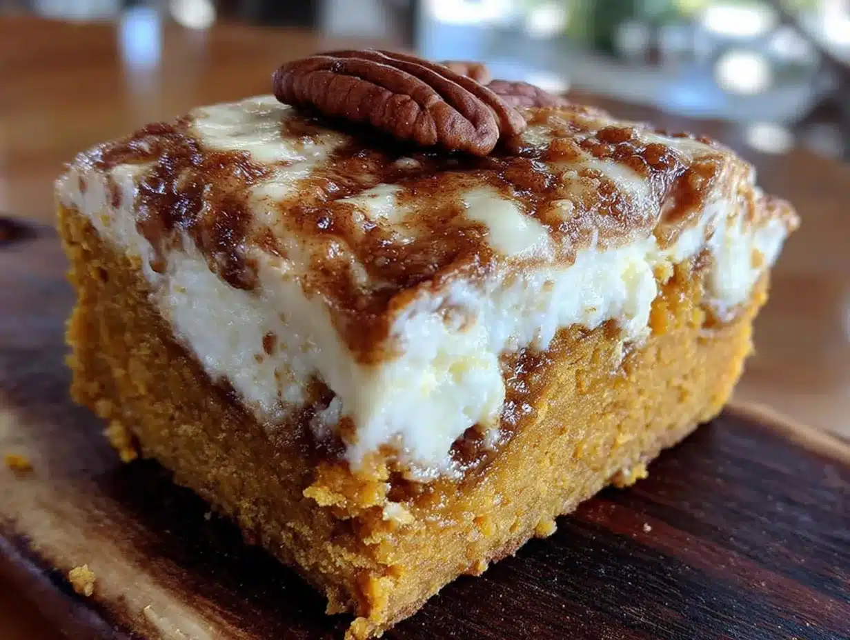 cream cheese stuffed pumpkin bars preparation steps